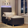 Box spring seng med madras Brun 90 x 190 cm Stof