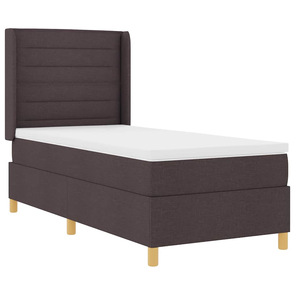 Box spring seng med madras Brun 90 x 190 cm Stof