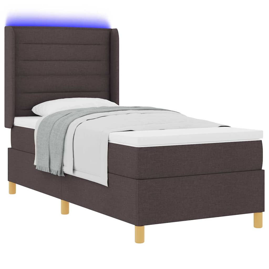 Box spring seng med madras Brun 90 x 190 cm Stof