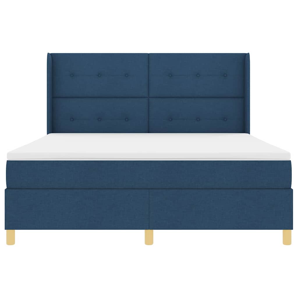 Box spring seng med madras Blå 180 x 200 cm Stof