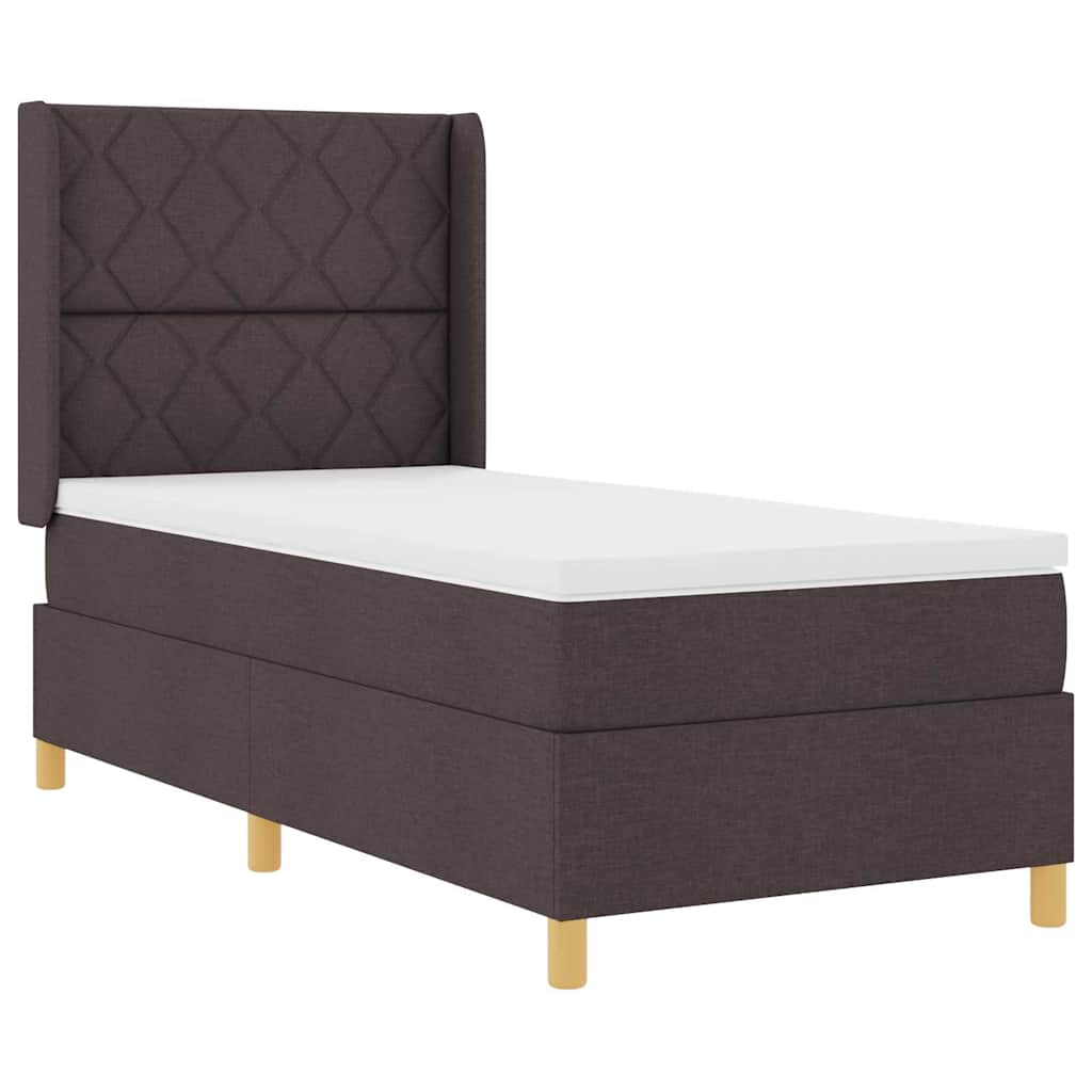 Box spring seng med madras Brun 90 x 190 cm Stof