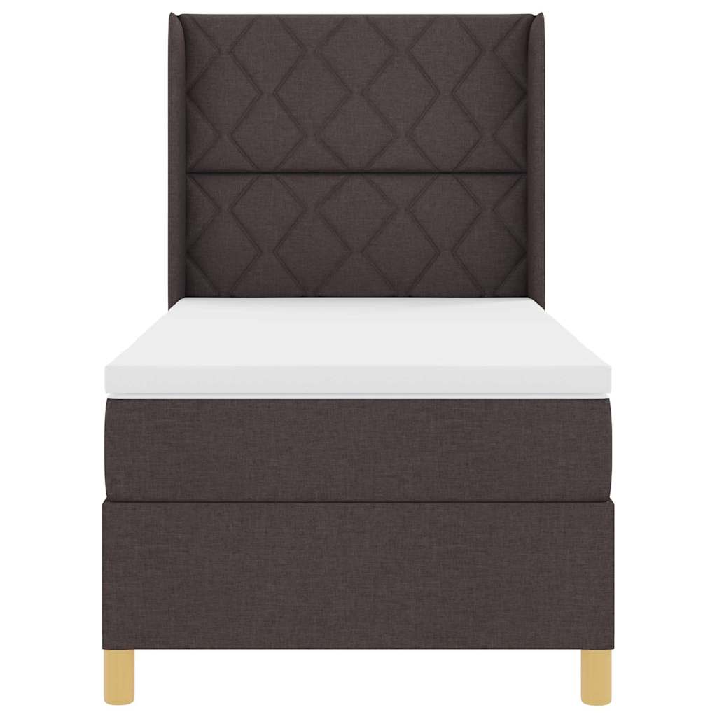 Box spring seng med madras Brun 90 x 190 cm Stof