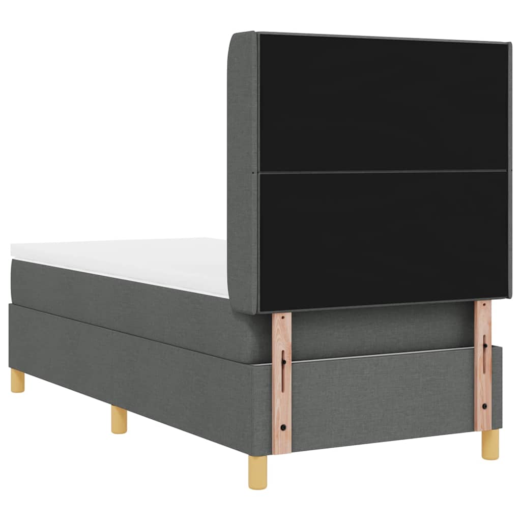 Box spring seng med madras Lysegrå 90 x 200 cm Stof
