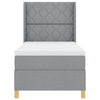 Box spring seng med madras Lysegrå 90 x 200 cm Stof