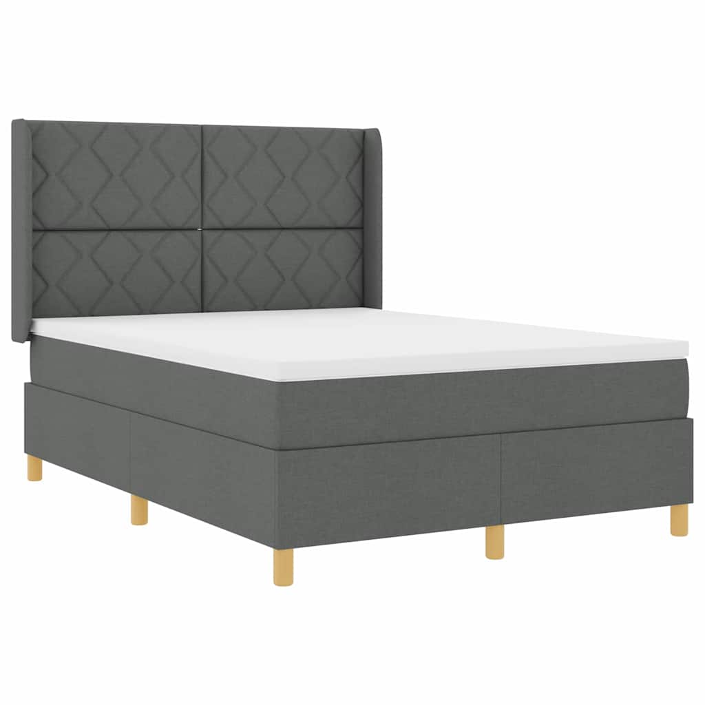 Box spring seng med madras Grå 160 x 200 cm Stof