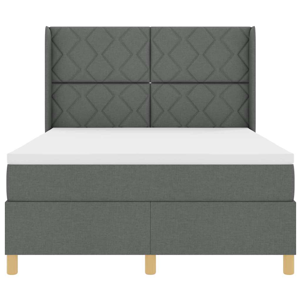 Box spring seng med madras Grå 160 x 200 cm Stof