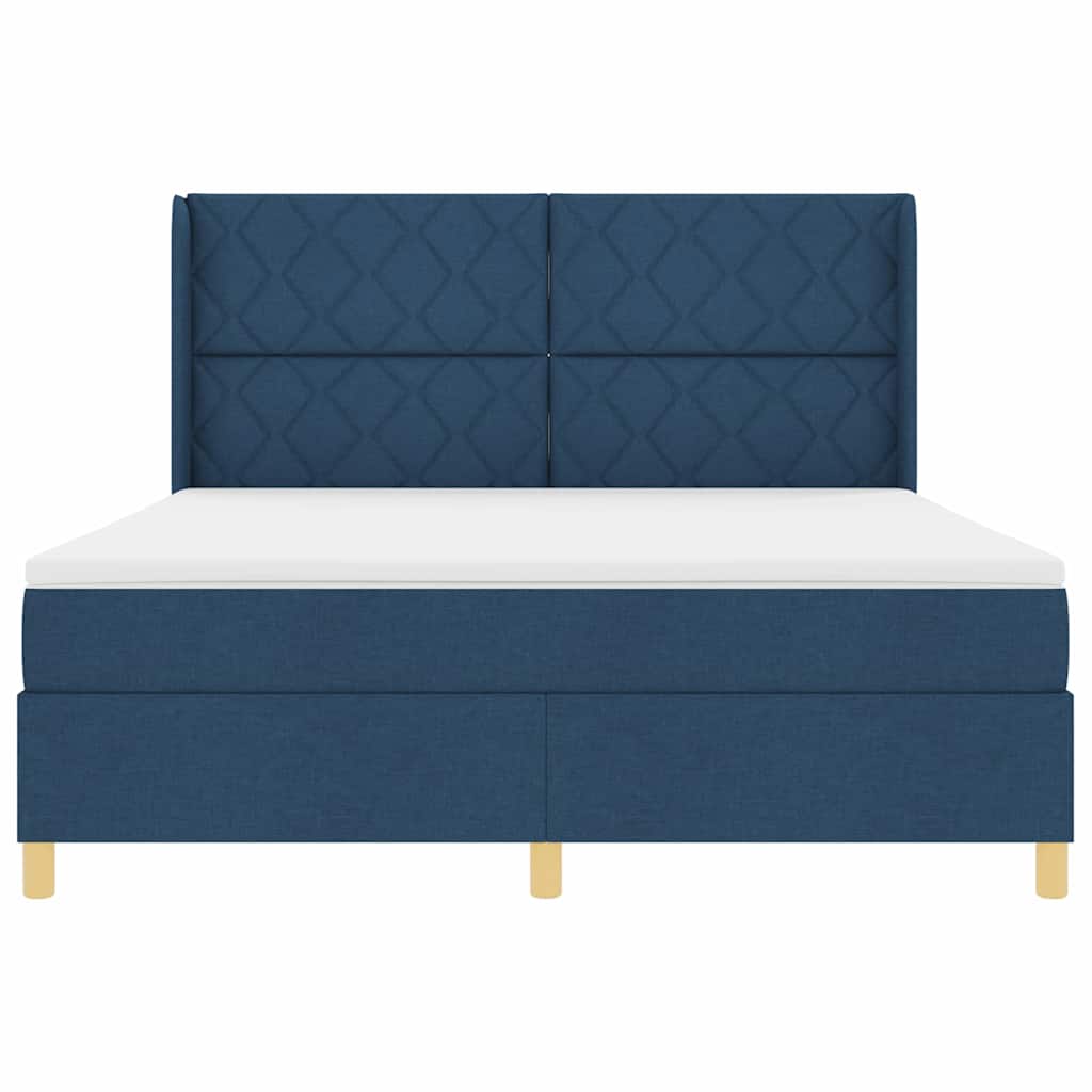 Box spring seng med madras Blå 180 x 200 cm Stof
