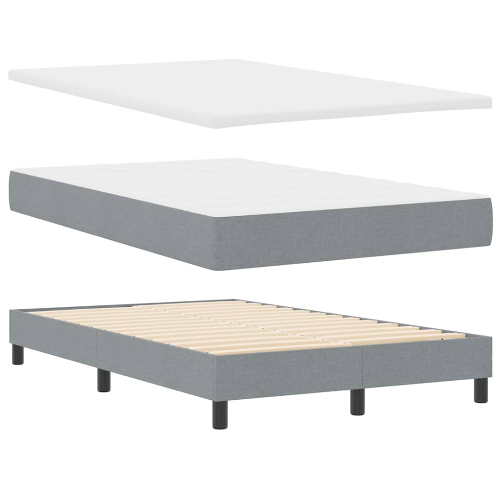 Box spring seng med madras Lysegrå 120 x 190 cm Stof