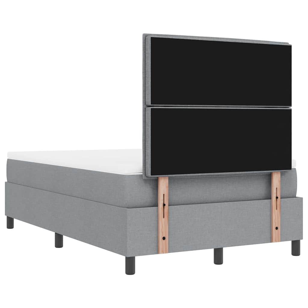 Box spring seng med madras Lysegrå 120 x 190 cm Stof