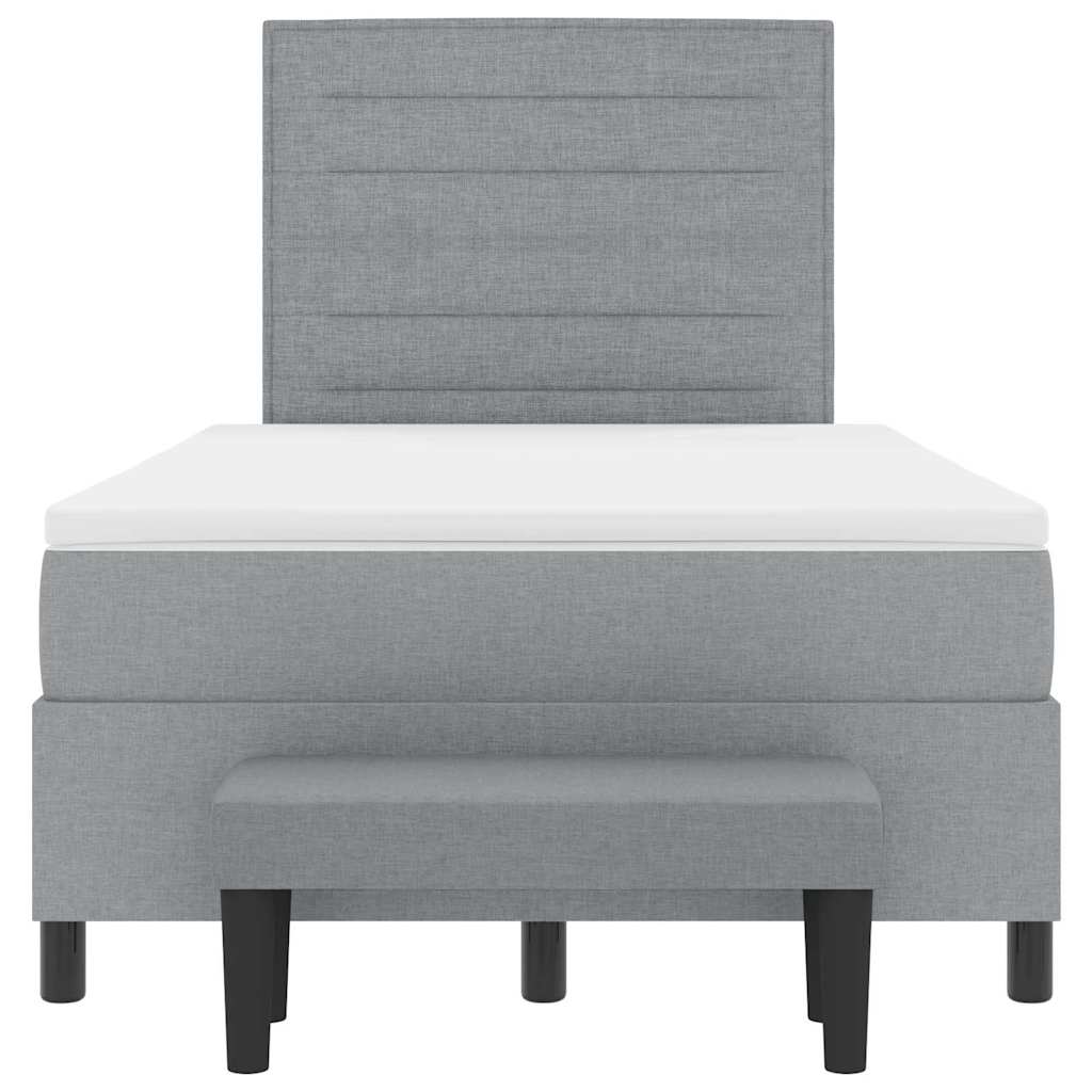 Box spring seng med madras Lysegrå 120 x 190 cm Stof
