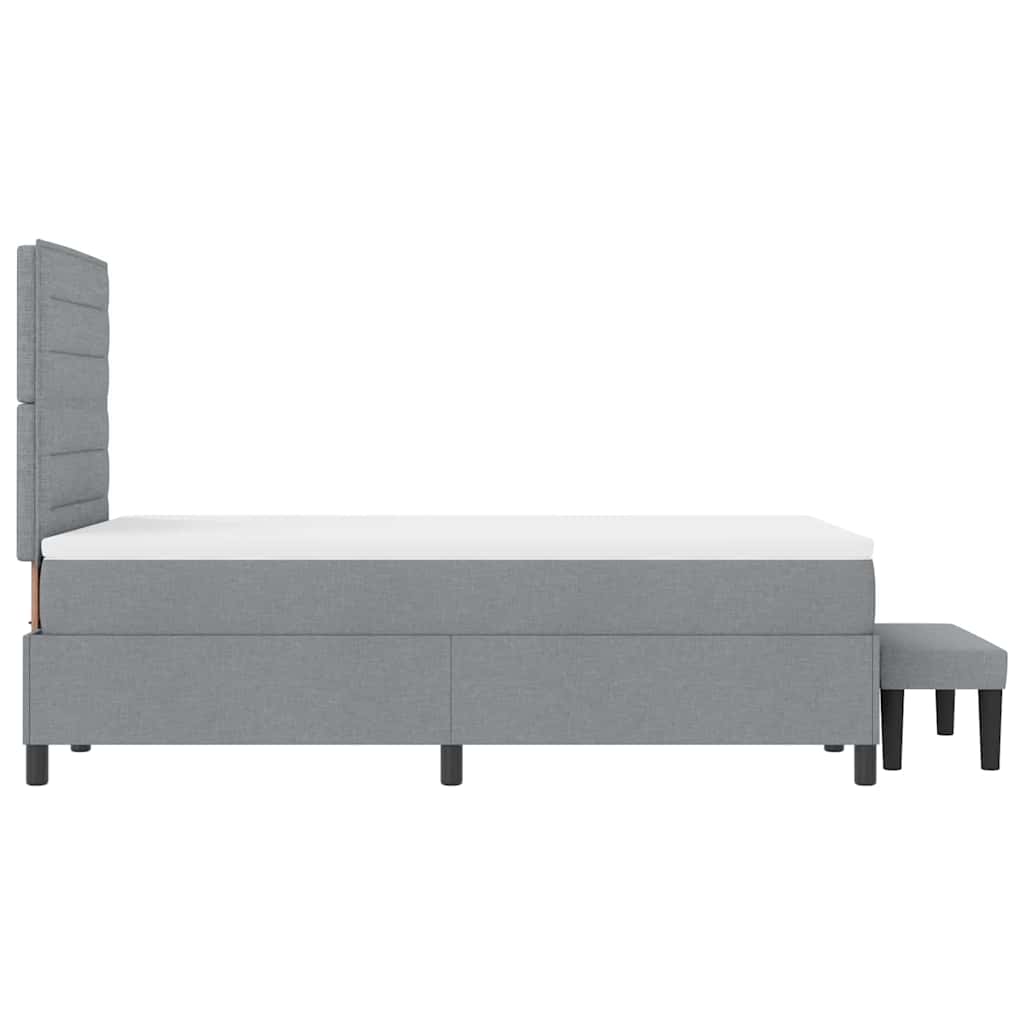 Box spring seng med madras Lysegrå 120 x 190 cm Stof