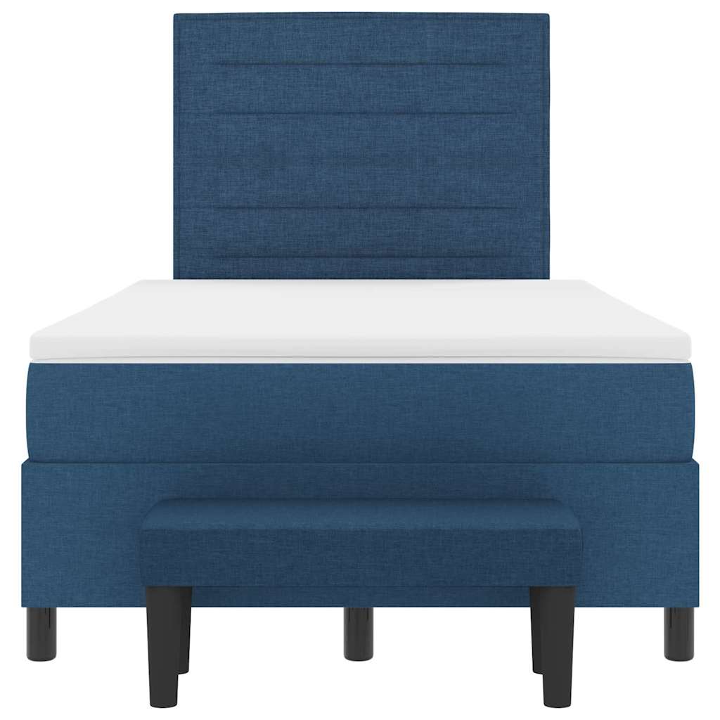 Box spring seng med madras med hovedgærde Blå 120 x 190 cm Stof