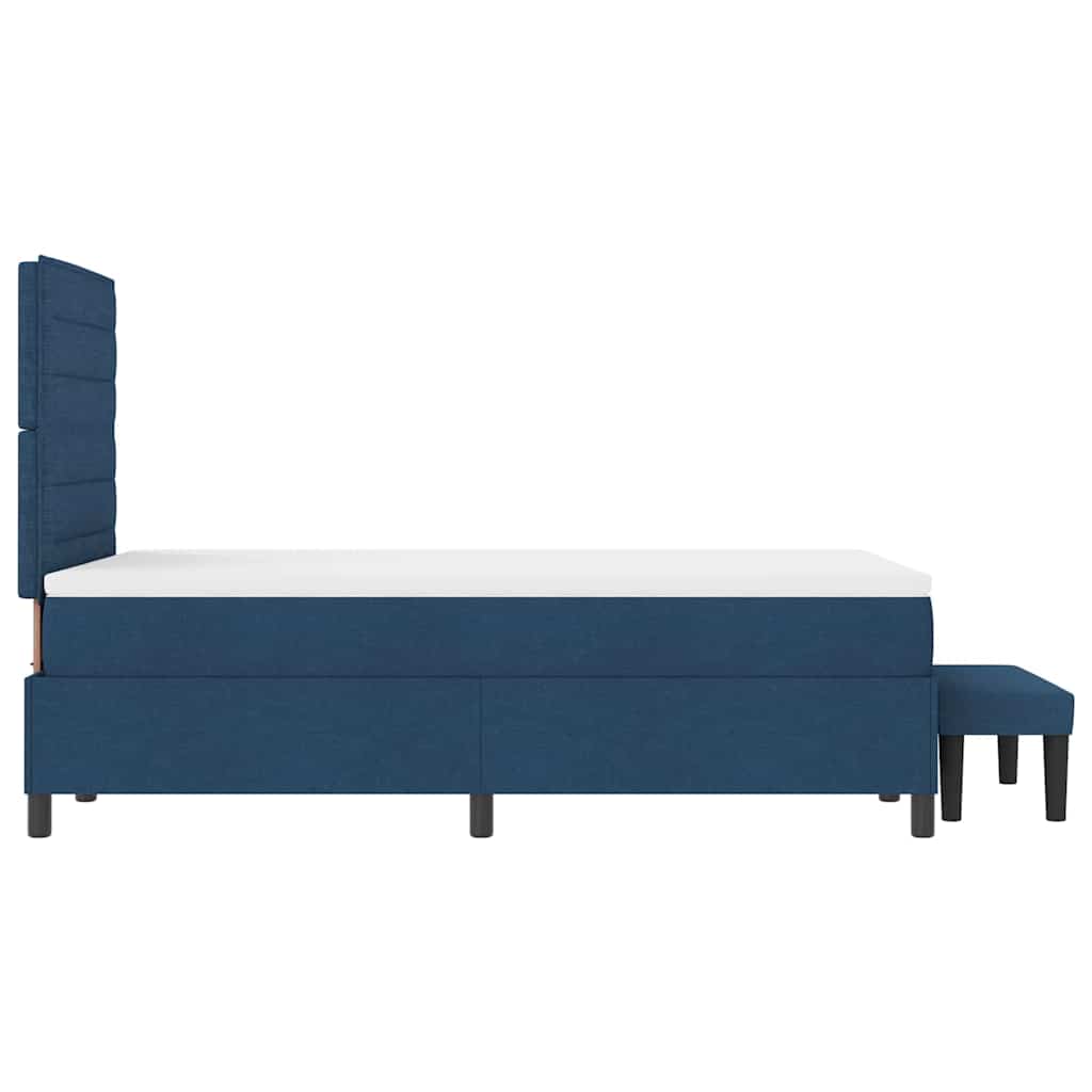 Box spring seng med madras med hovedgærde Blå 120 x 190 cm Stof