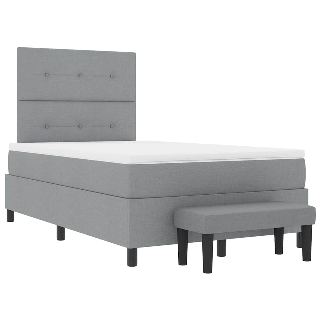 Box spring seng med madras Lysegrå 120 x 190 cm Stof
