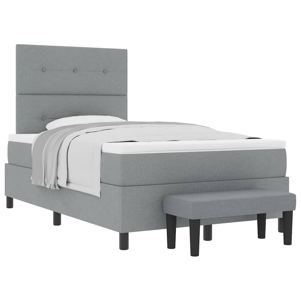 Box spring seng med madras Lysegrå 120 x 190 cm Stof