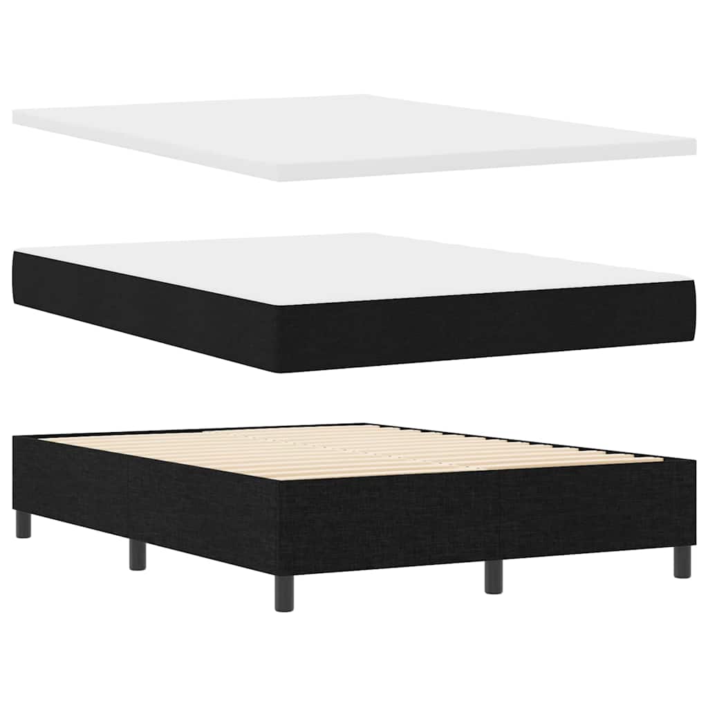 Box spring seng med madras Sort 160 x 200 cm Stof