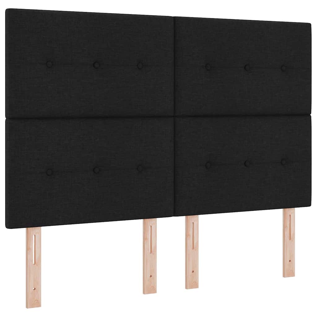 Box spring seng med madras Sort 160 x 200 cm Stof