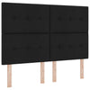 Box spring seng med madras Sort 160 x 200 cm Stof