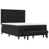 Box spring seng med madras Sort 160 x 200 cm Stof