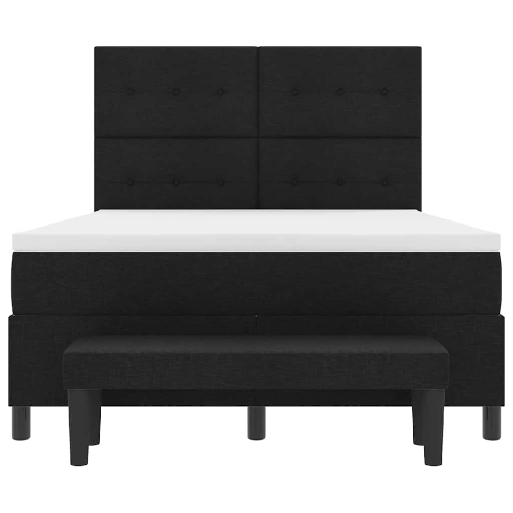 Box spring seng med madras Sort 160 x 200 cm Stof