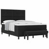 Box spring seng med madras Sort 160 x 200 cm Stof
