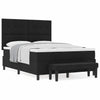 Box spring seng med madras Sort 160 x 200 cm Stof