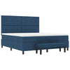 Box spring seng med madras med hovedgærde Blå 180 x 200 cm Stof