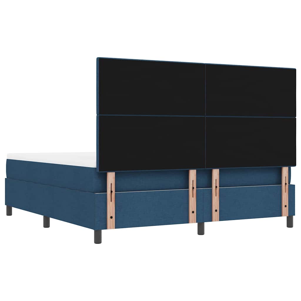 Box spring seng med madras med hovedgærde Blå 180 x 200 cm Stof