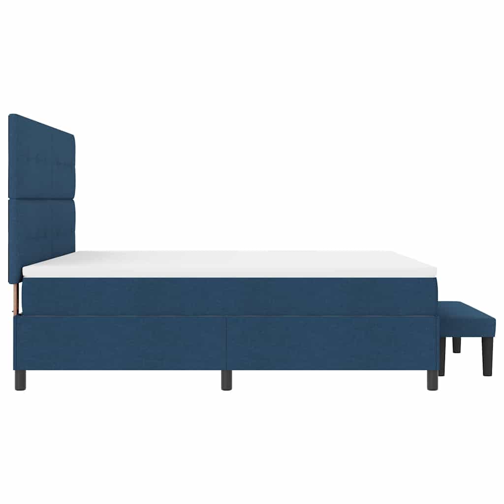 Box spring seng med madras med hovedgærde Blå 180 x 200 cm Stof