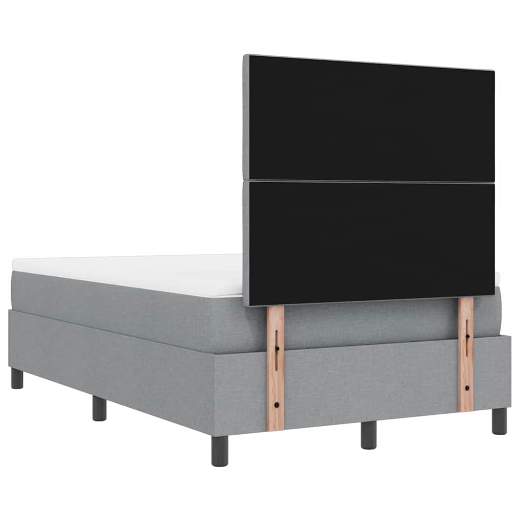 Box spring seng med madras Lysegrå 120 x 190 cm Stof