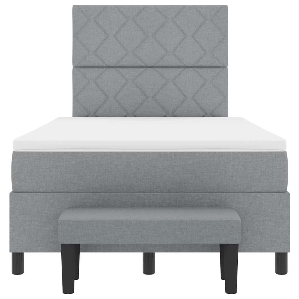 Box spring seng med madras Lysegrå 120 x 190 cm Stof