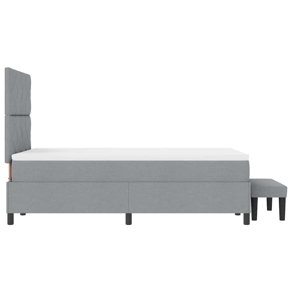 Box spring seng med madras Lysegrå 120 x 190 cm Stof