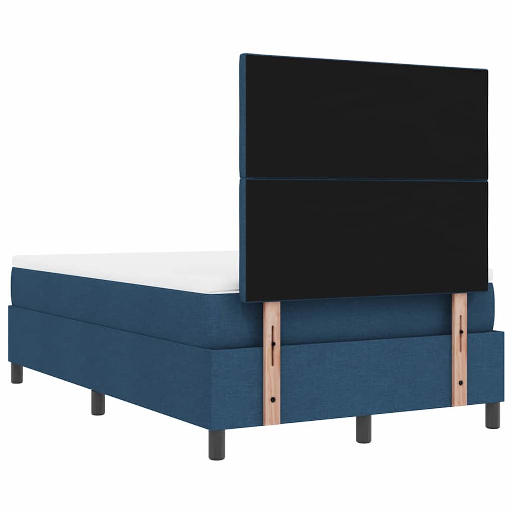 Box spring seng med madras med hovedgærde Blå 120 x 190 cm Stof