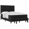 Box spring seng med madras Sort 140 x 200 cm Stof