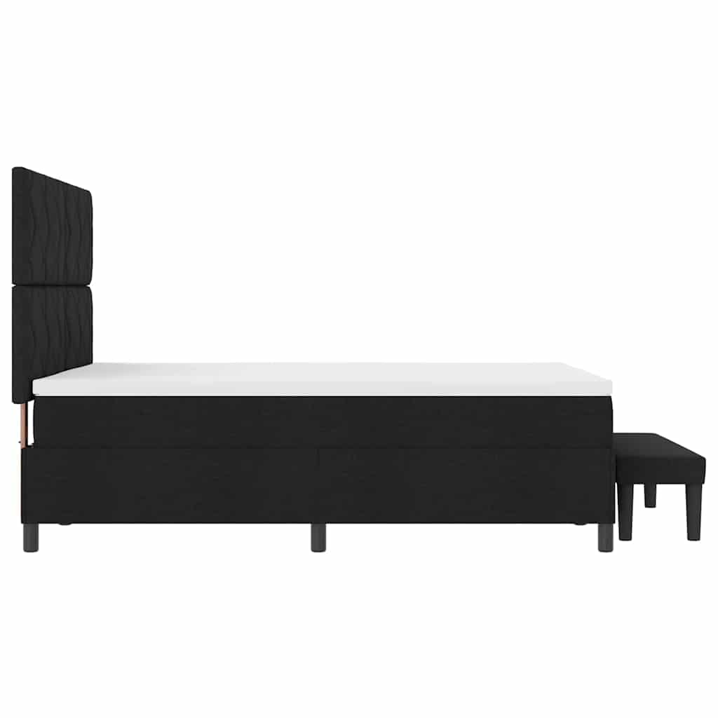 Box spring seng med madras Sort 140 x 200 cm Stof