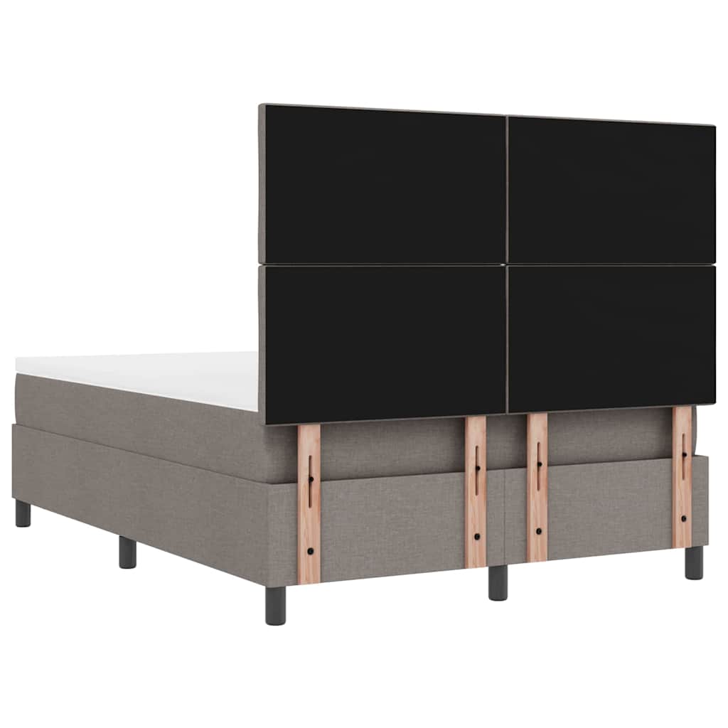 Box spring seng med madras Gråbrun 140 x 200 cm Stof