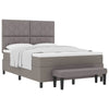 Box spring seng med madras Gråbrun 140 x 200 cm Stof