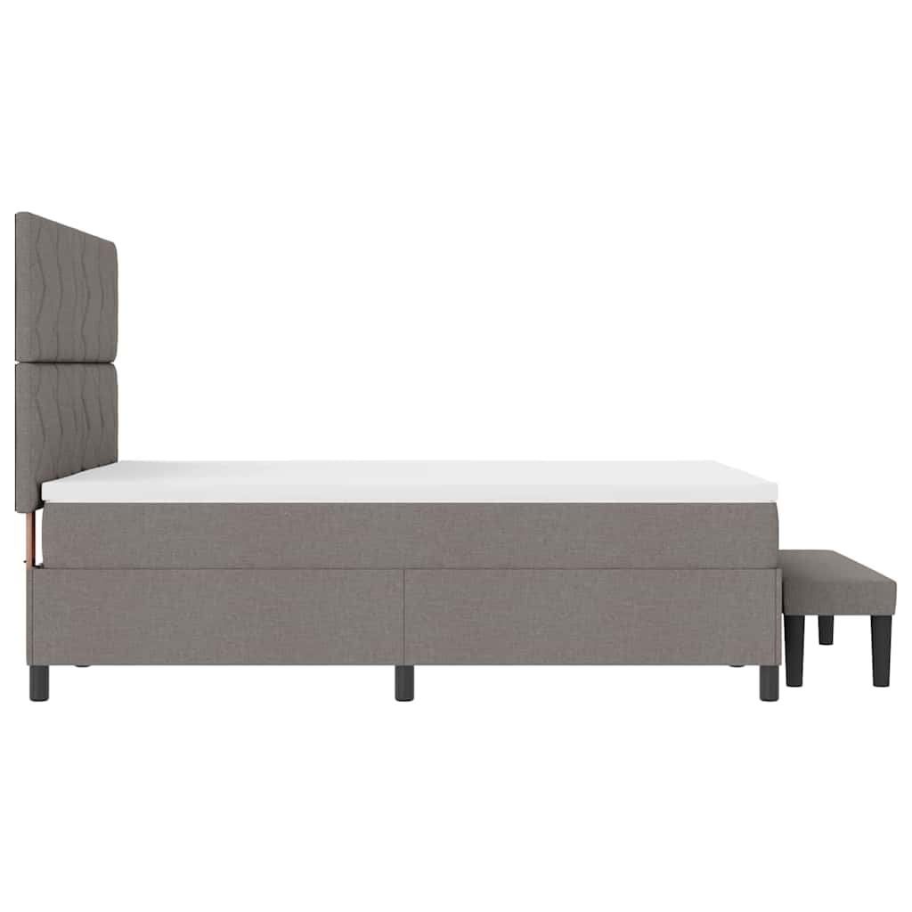 Box spring seng med madras Gråbrun 140 x 200 cm Stof