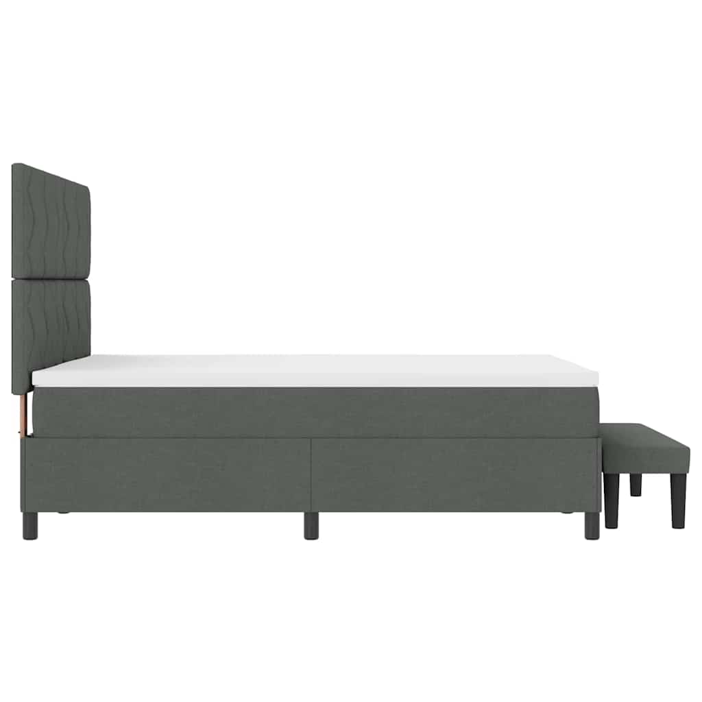 Box spring seng med madras Mørkegrå 160 x 200 cm Stof