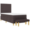 Box spring seng med madras Mørkebrun 90 x 190 cm Stof