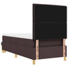 Box spring seng med madras Mørkebrun 90 x 190 cm Stof