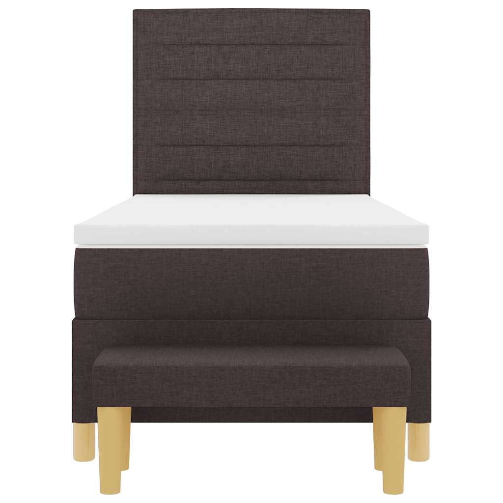 Box spring seng med madras Mørkebrun 90 x 190 cm Stof