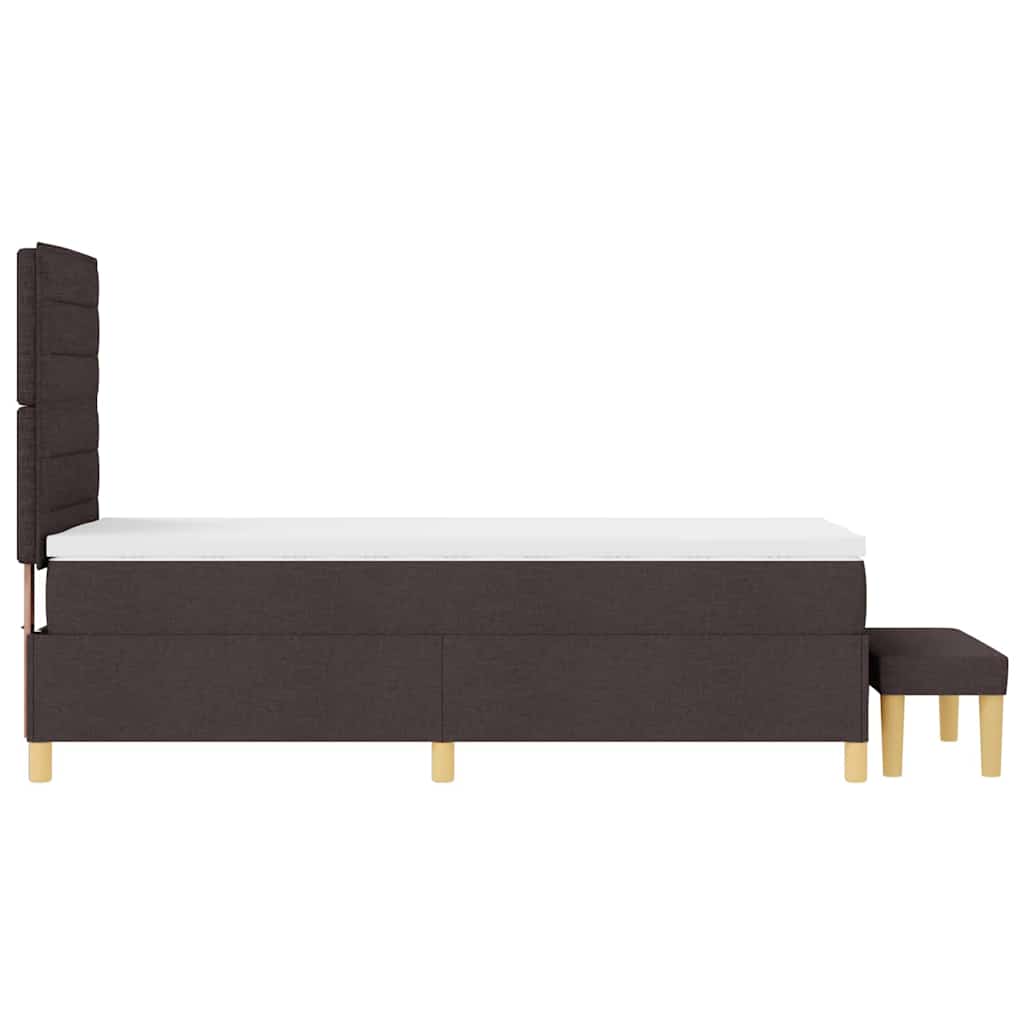 Box spring seng med madras Mørkebrun 90 x 190 cm Stof