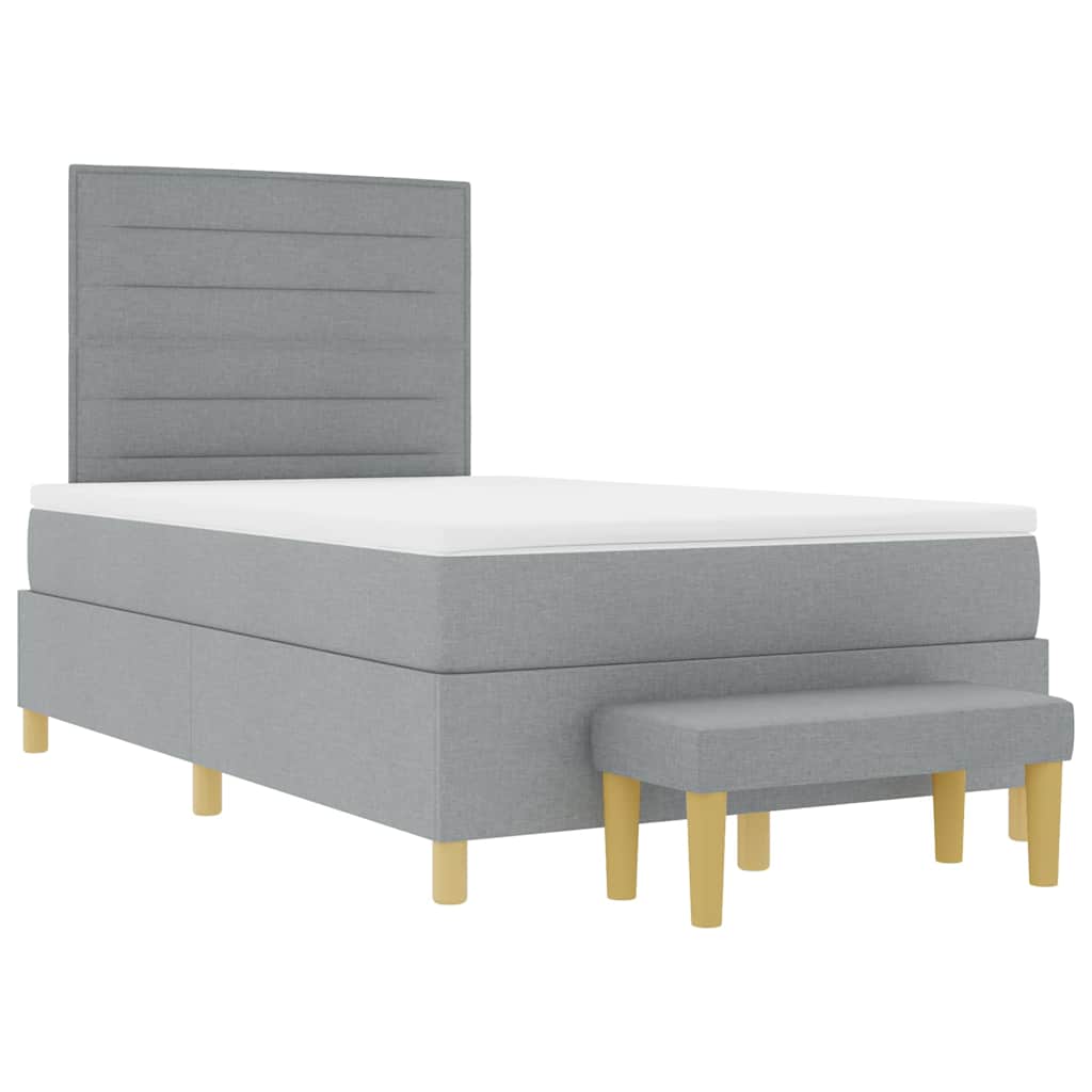 Box spring seng med madras Lysegrå 120 x 190 cm Stof