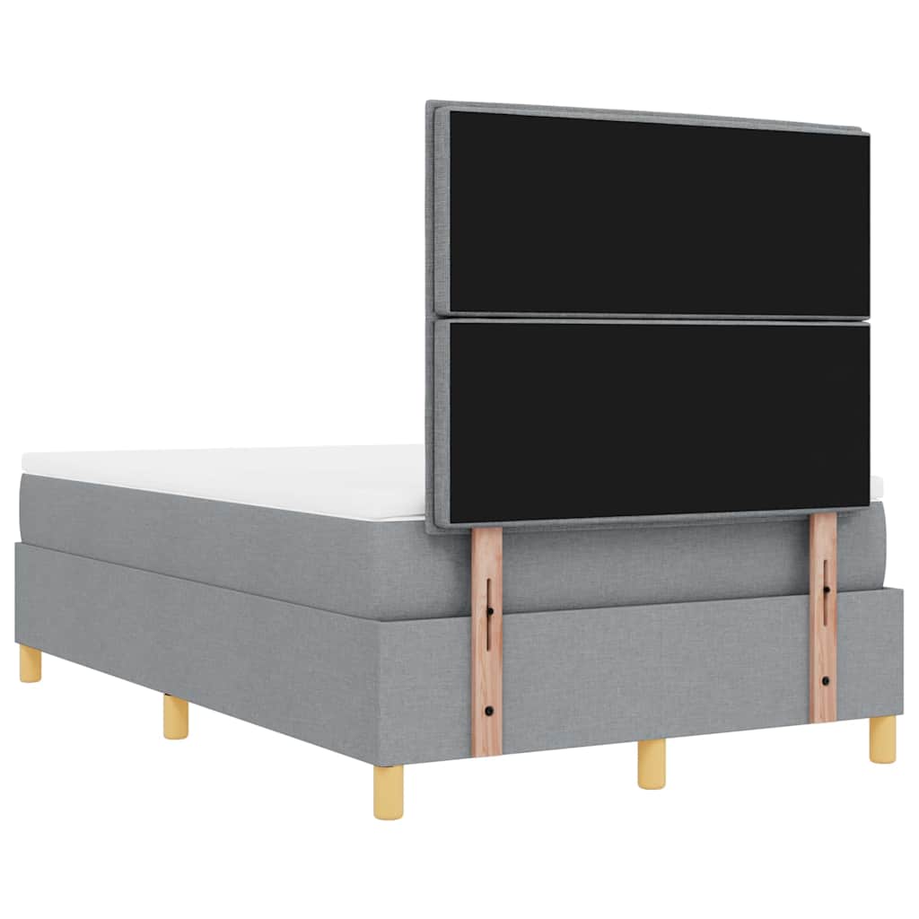 Box spring seng med madras Lysegrå 120 x 190 cm Stof