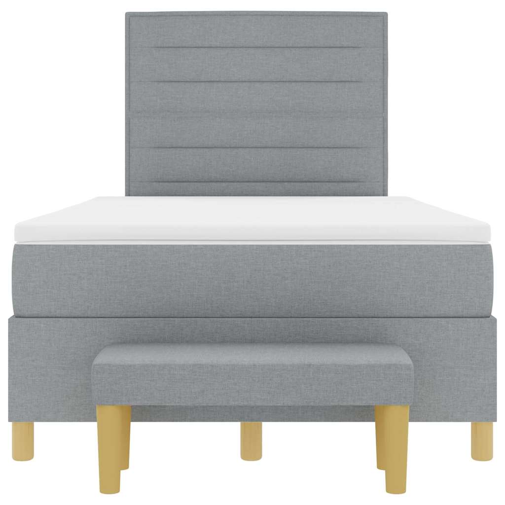Box spring seng med madras Lysegrå 120 x 190 cm Stof