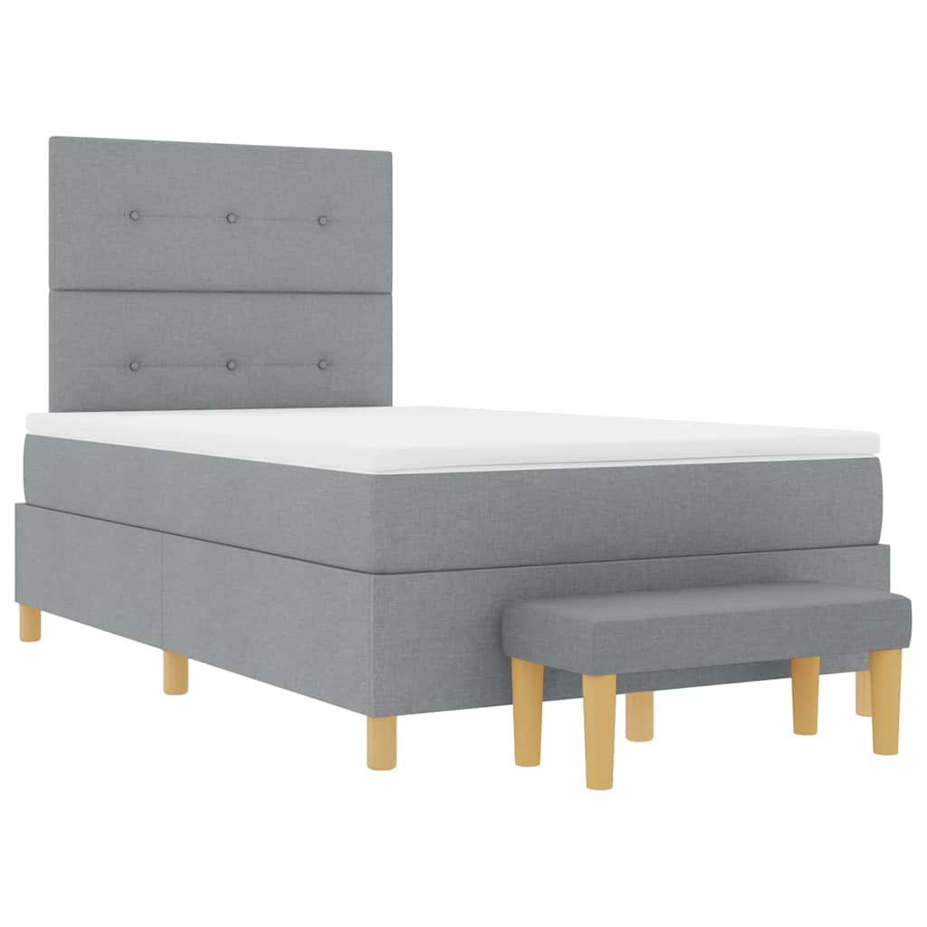 Box spring seng med madras Lysegrå 120 x 190 cm Stof