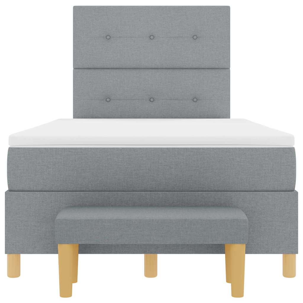 Box spring seng med madras Lysegrå 120 x 190 cm Stof