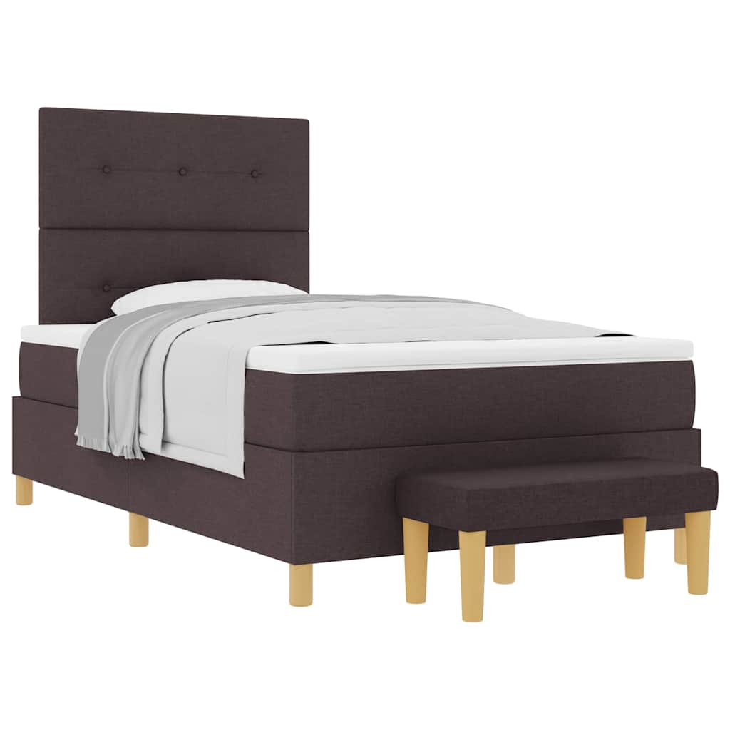 Box spring seng med madras Mørk Brun 120 x 190 cm Stof