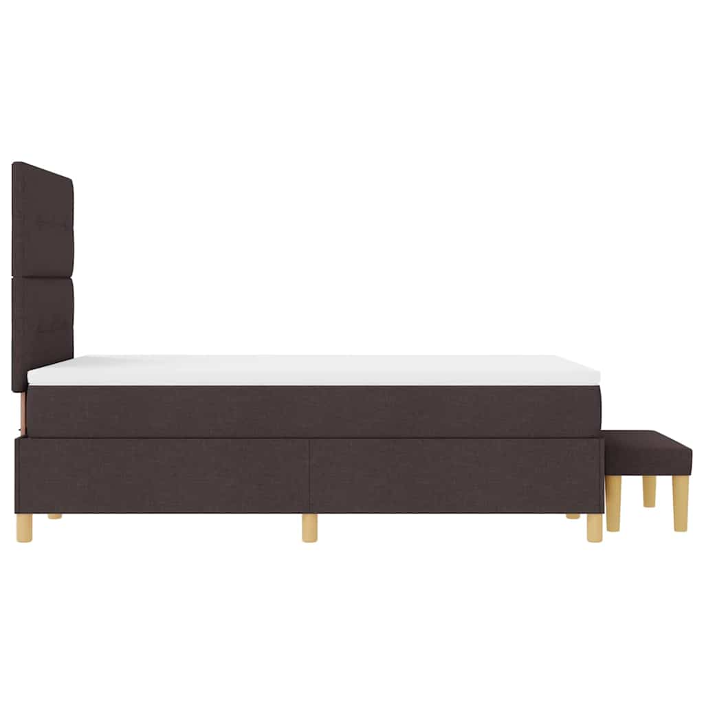 Box spring seng med madras Mørk Brun 120 x 190 cm Stof